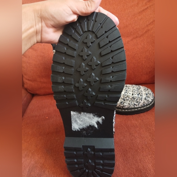 Torrid Black and White Tweed Moto Boots - Picture 4 of 8